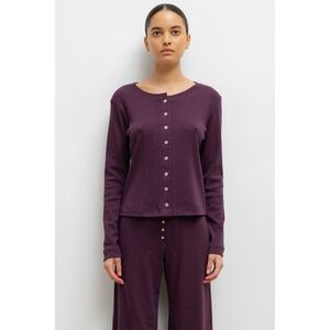 LESET Pointelle Classic Crew Cardigan